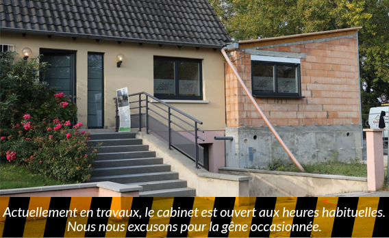 Actuellement en travaux, le cabinet est ouvert aux heures habit
